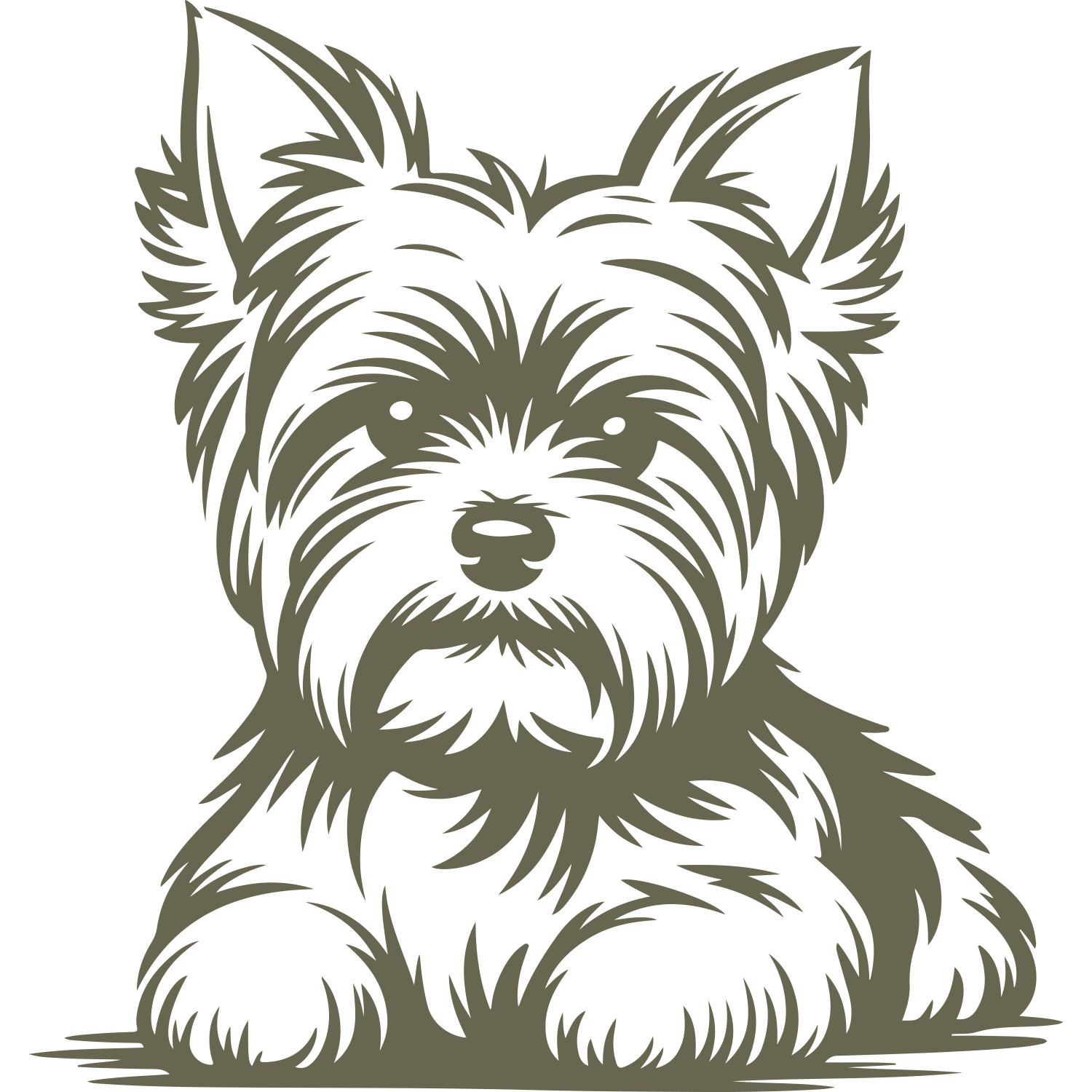 Yorkshire Terrier Dog Delrin Leather Stamp