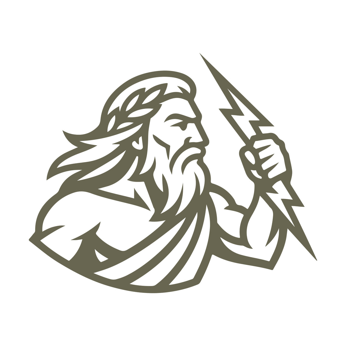 Zeus with Lightning Bolt Delrin Leather Stamp