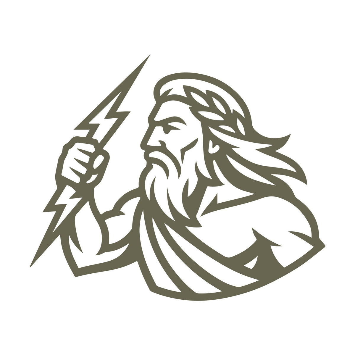 Zeus with Lightning Bolt Delrin Leather Stamp