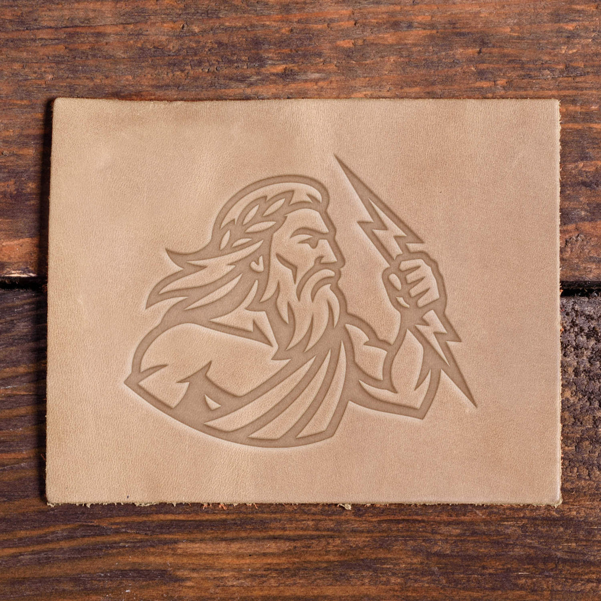 Zeus with Lightning Bolt Delrin Leather Stamp