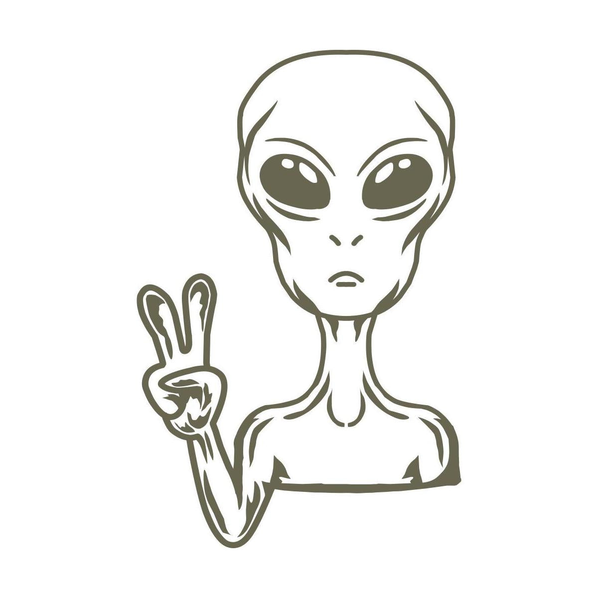 Alien Peace Sign Delrin Leather Stamp - All Good Leather Co.