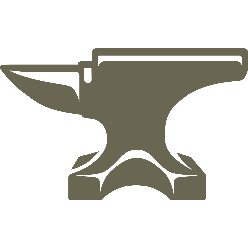 Traditional anvil design featuring a sturdy base and a classic horn shape—perfect for blacksmithing, metalworking, and industrial-themed leather projects.
