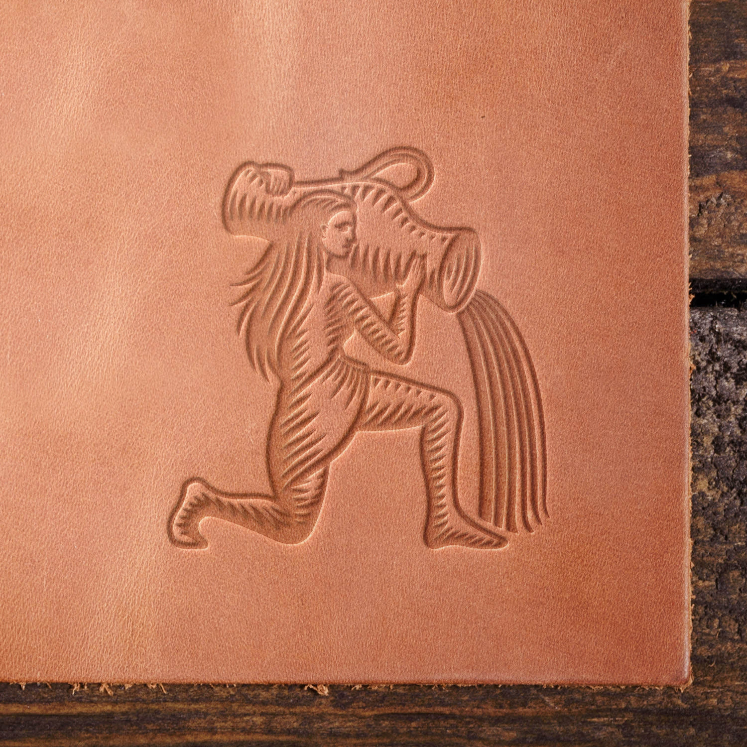 Aquarius Zodiac Sign Delrin Leather Stamp - All Good Leather Co.