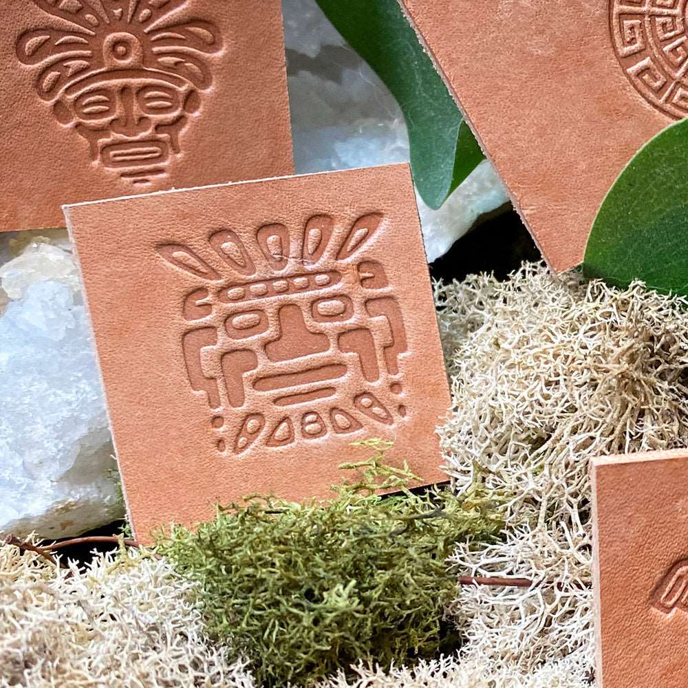 Aztec Face Delrin Leather Stamp - All Good Leather Co.