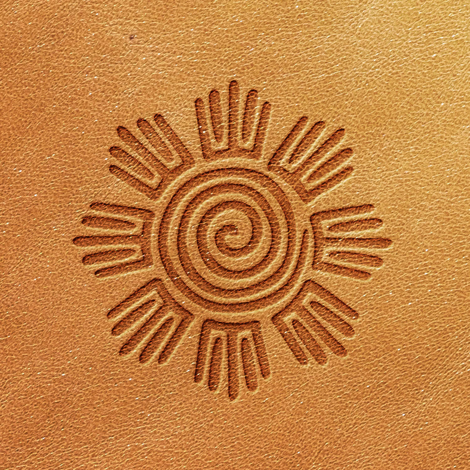 Aztec Sun Delrin Leather Stamp - All Good Leather Co.