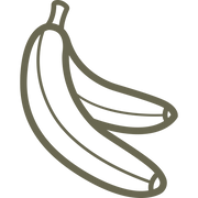 Illustration of a peeled banana with clean, consistent outlines, designed for use as a Delrin leather stamp.