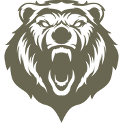 Delrin leather stamp design of a roaring bear head with bold, detailed fur shapes and expressive features.