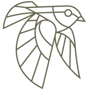 Delrin leather stamp design of a geometric bird with clean, evenly weighted line details.