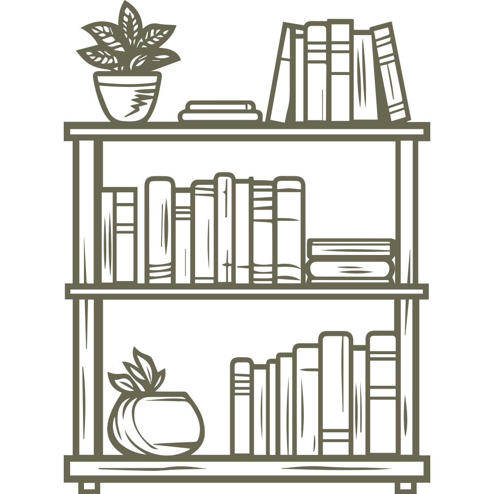 Bookshelf Delrin Leather Stamp