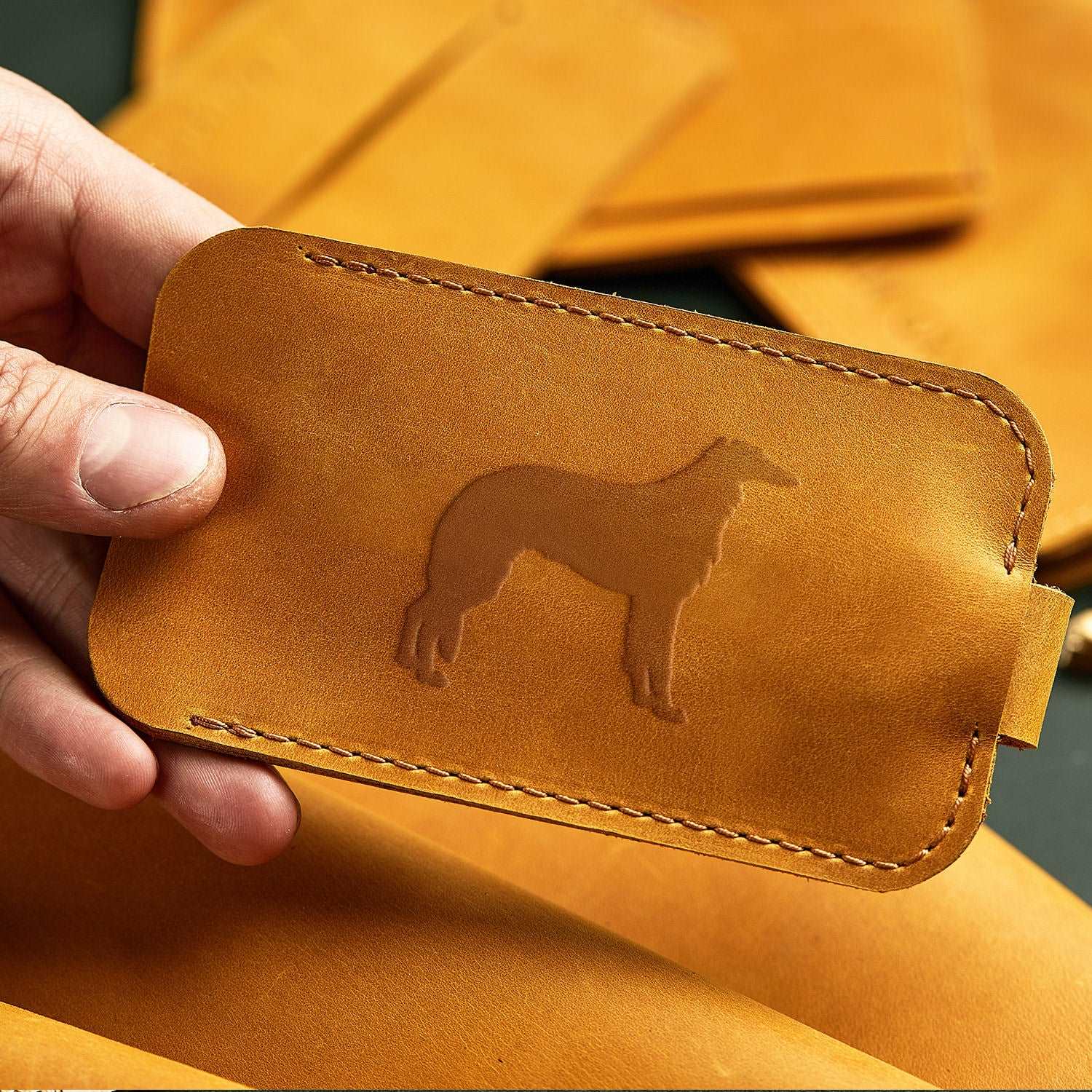 Borzoi Dog Delrin Leather Stamp - All Good Leather Co.