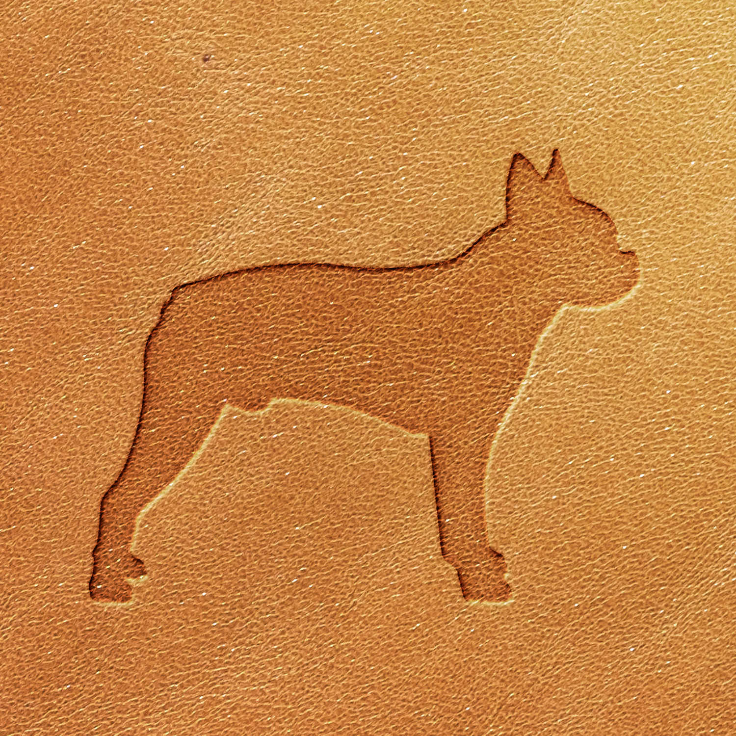 Boston Terrier Dog Delrin Leather Stamp - All Good Leather Co.