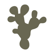 Silhouette illustration of a prickly pear cactus with rounded pads, designed for use as a Delrin leather stamp.