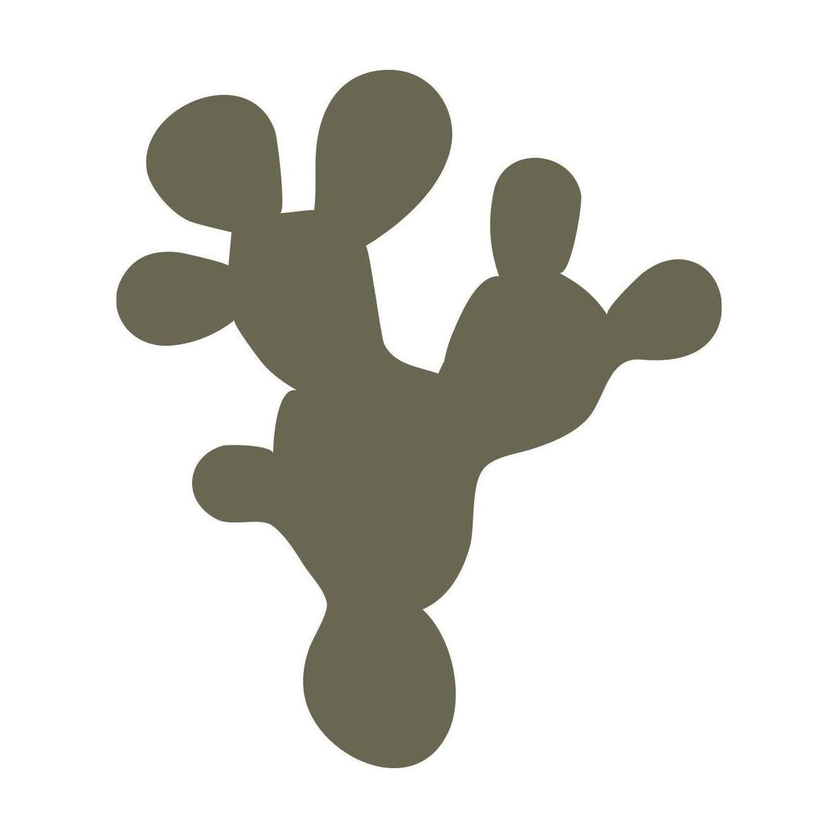 Silhouette illustration of a prickly pear cactus with rounded pads, designed for use as a Delrin leather stamp.