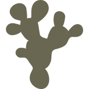 Silhouette illustration of a prickly pear cactus with rounded pads, designed for use as a Delrin leather stamp.