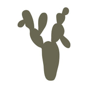 Silhouette illustration of a prickly pear cactus with rounded pads, designed for use as a Delrin leather stamp.