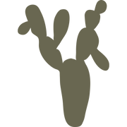 Silhouette illustration of a prickly pear cactus with rounded pads, designed for use as a Delrin leather stamp.