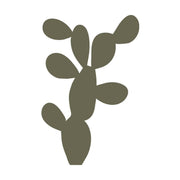 Silhouette illustration of a prickly pear cactus with rounded pads, designed for use as a Delrin leather stamp.