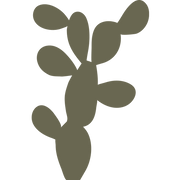 Silhouette illustration of a prickly pear cactus with rounded pads, designed for use as a Delrin leather stamp.
