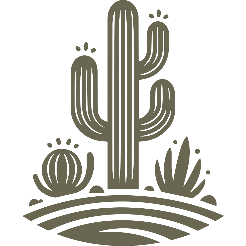 Cactus Scene Delrin Leather Stamp - All Good Leather Co.