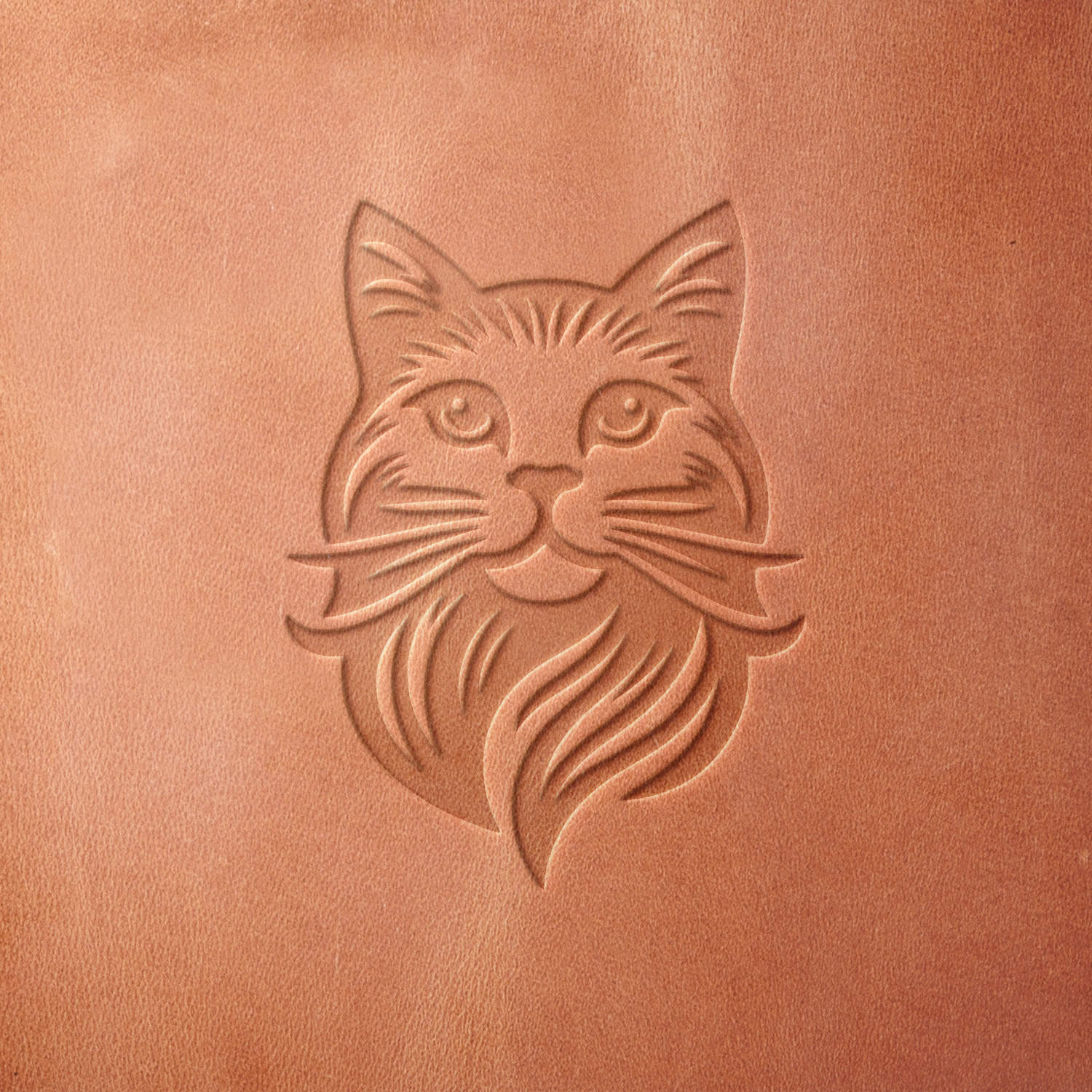 Cat Face Delrin Leather Stamp - All Good Leather Co.