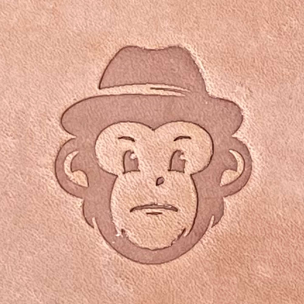 Chimp with Hat Delrin Leather Stamp - All Good Leather Co.