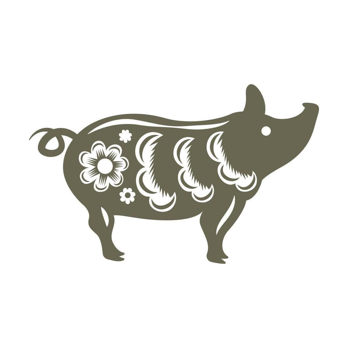 Chinese Zodiac Pig Delrin Leather Stamp - All Good Leather Co.