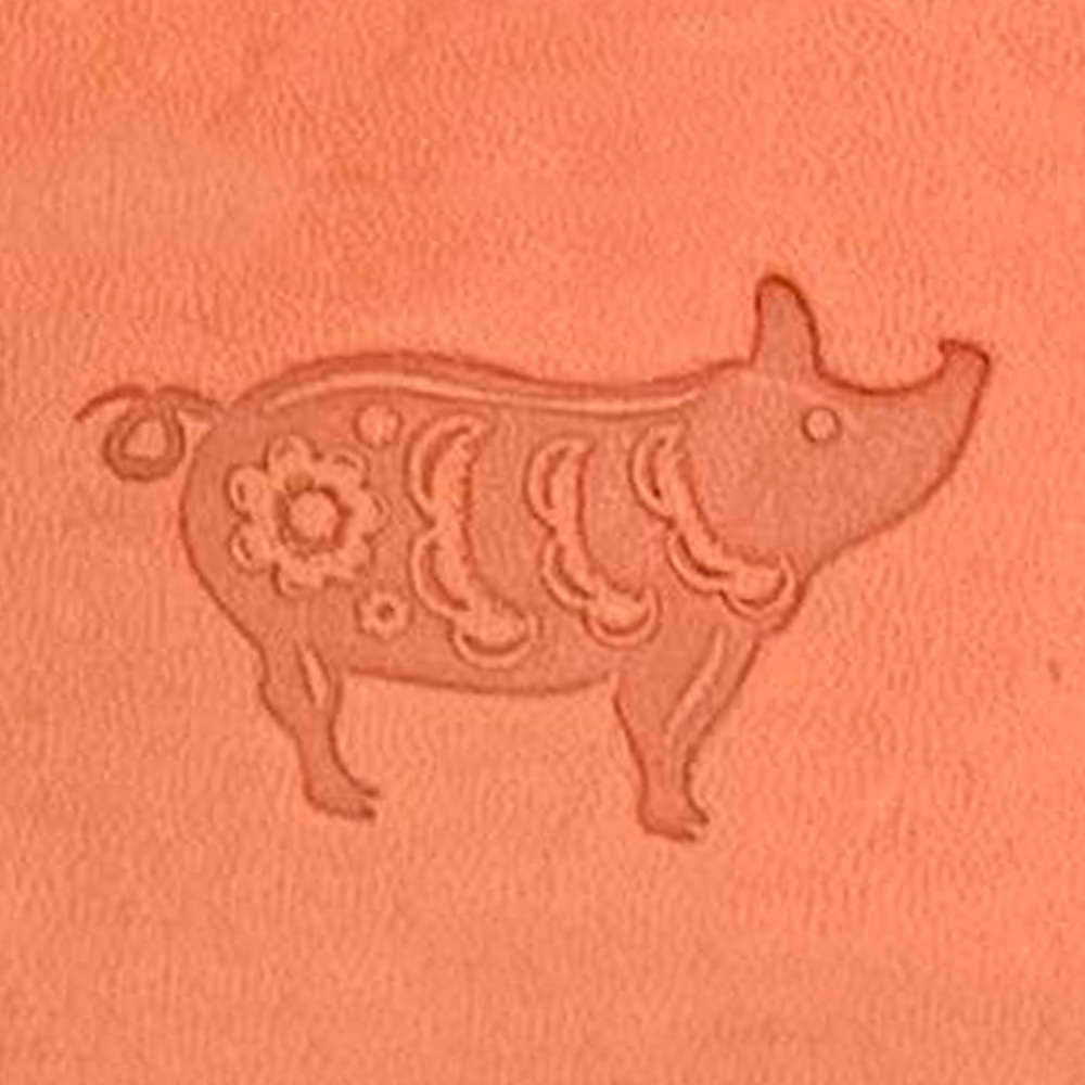 Chinese Zodiac Pig Delrin Leather Stamp - All Good Leather Co.