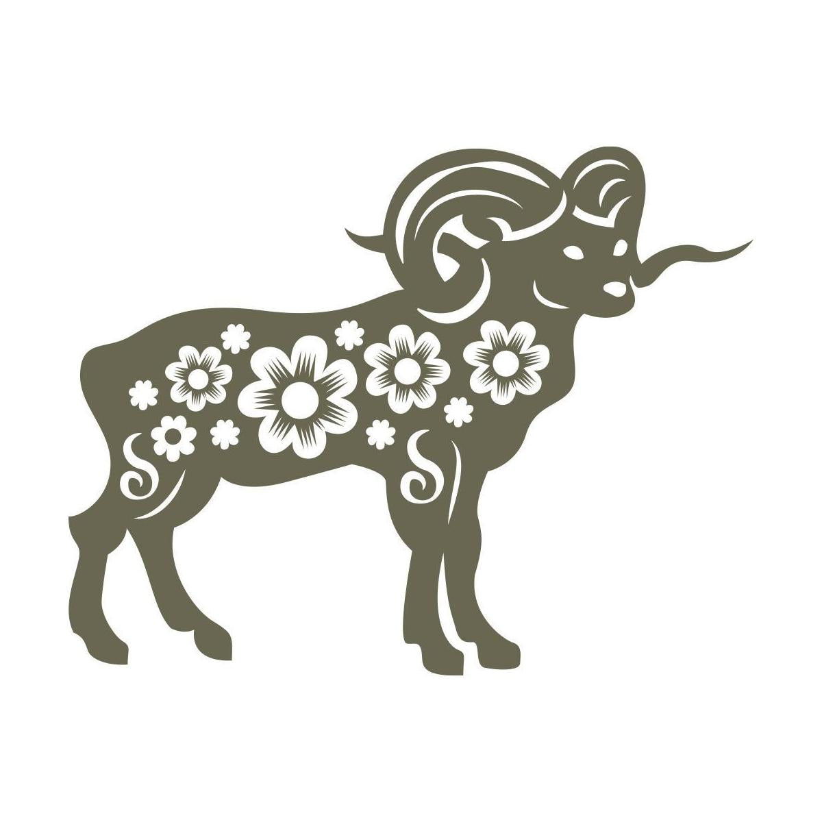 Chinese Zodiac Sheep Delrin Leather Stamp - All Good Leather Co.