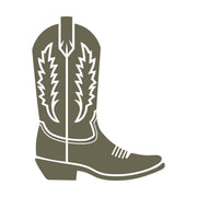 Western cowboy boot design featuring classic stitching details and a pointed toe—perfect for leathercraft projects with a rustic or country-inspired theme.