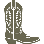 Western cowboy boot design featuring classic stitching details and a pointed toe—perfect for leathercraft projects with a rustic or country-inspired theme.