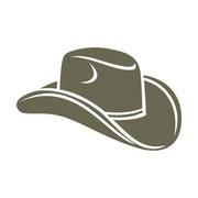 Delrin leather stamp design of a classic cowboy hat with clean curved details.