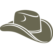 Delrin leather stamp design of a classic cowboy hat with clean curved details.