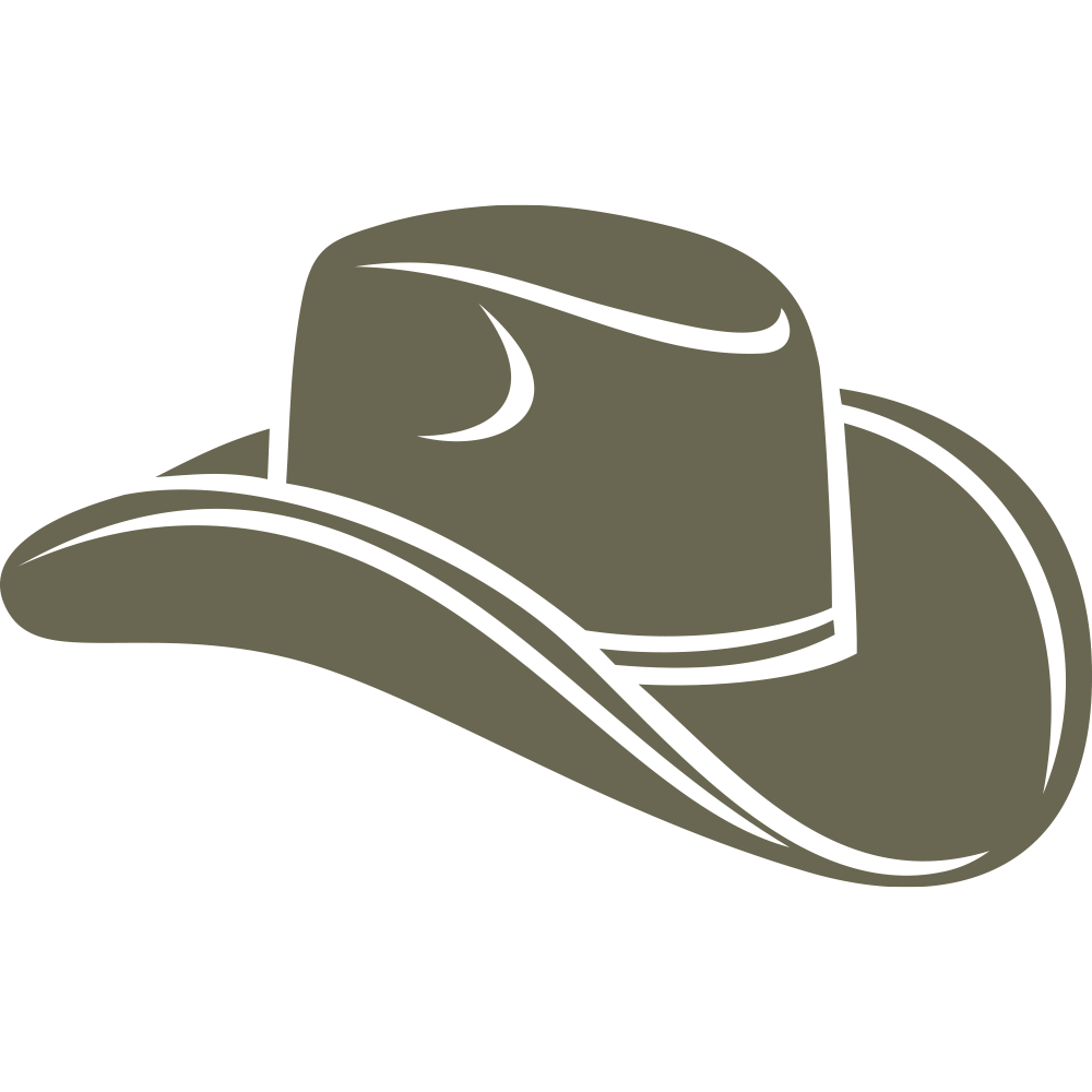 Delrin leather stamp design of a classic cowboy hat with clean curved details.