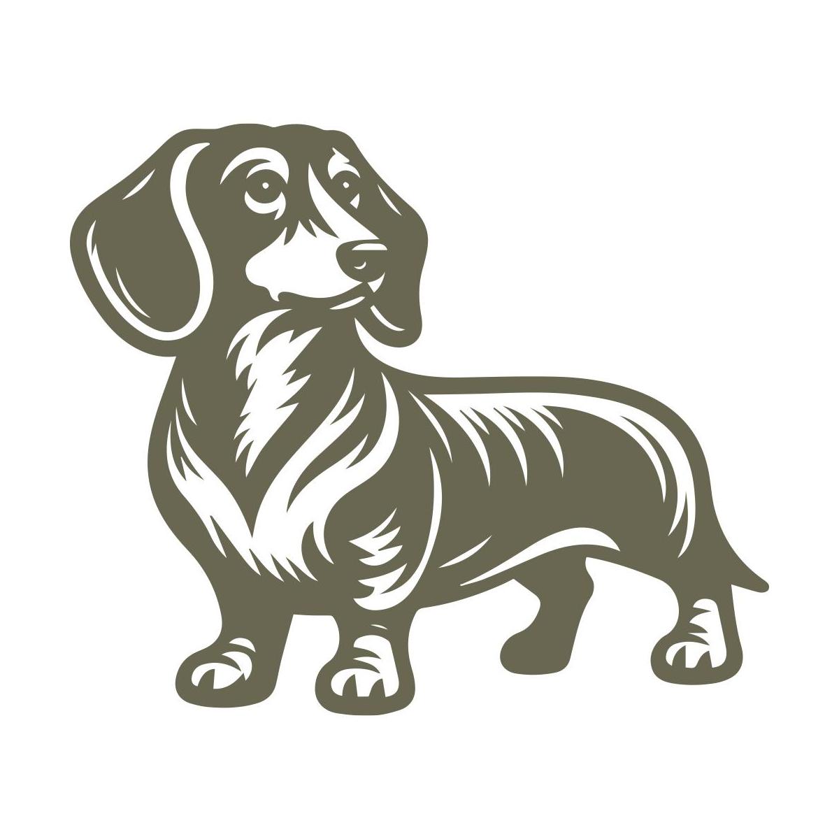 Detailed Dachshund design highlighting the breed’s long body, short legs, and expressive face—perfect for dog lovers and leathercraft projects.