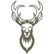 Delrin leather stamp design of a detailed stag head with large antlers and strong symmetrical features.