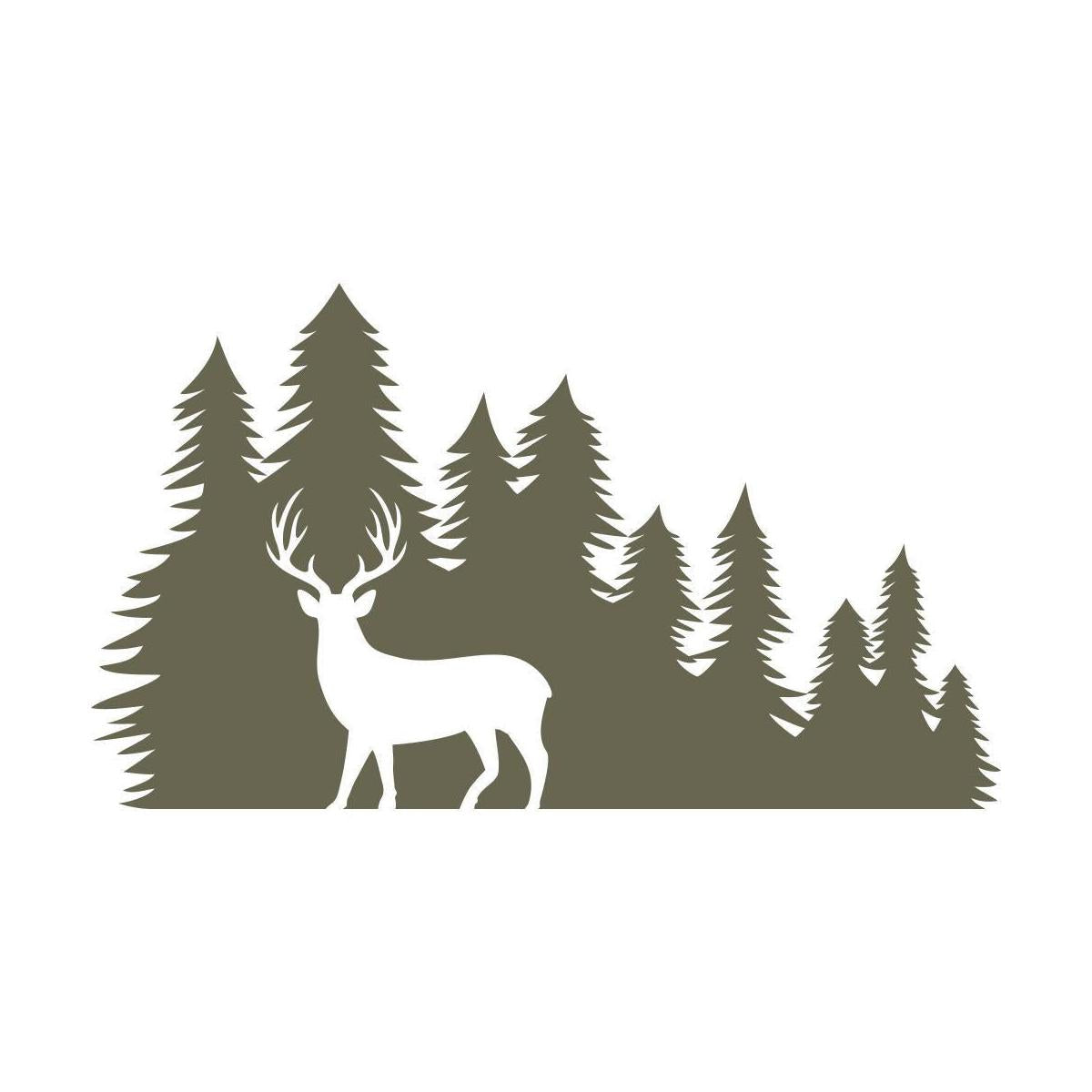 Deer in Forest Delrin Leather Stamp - All Good Leather Co.