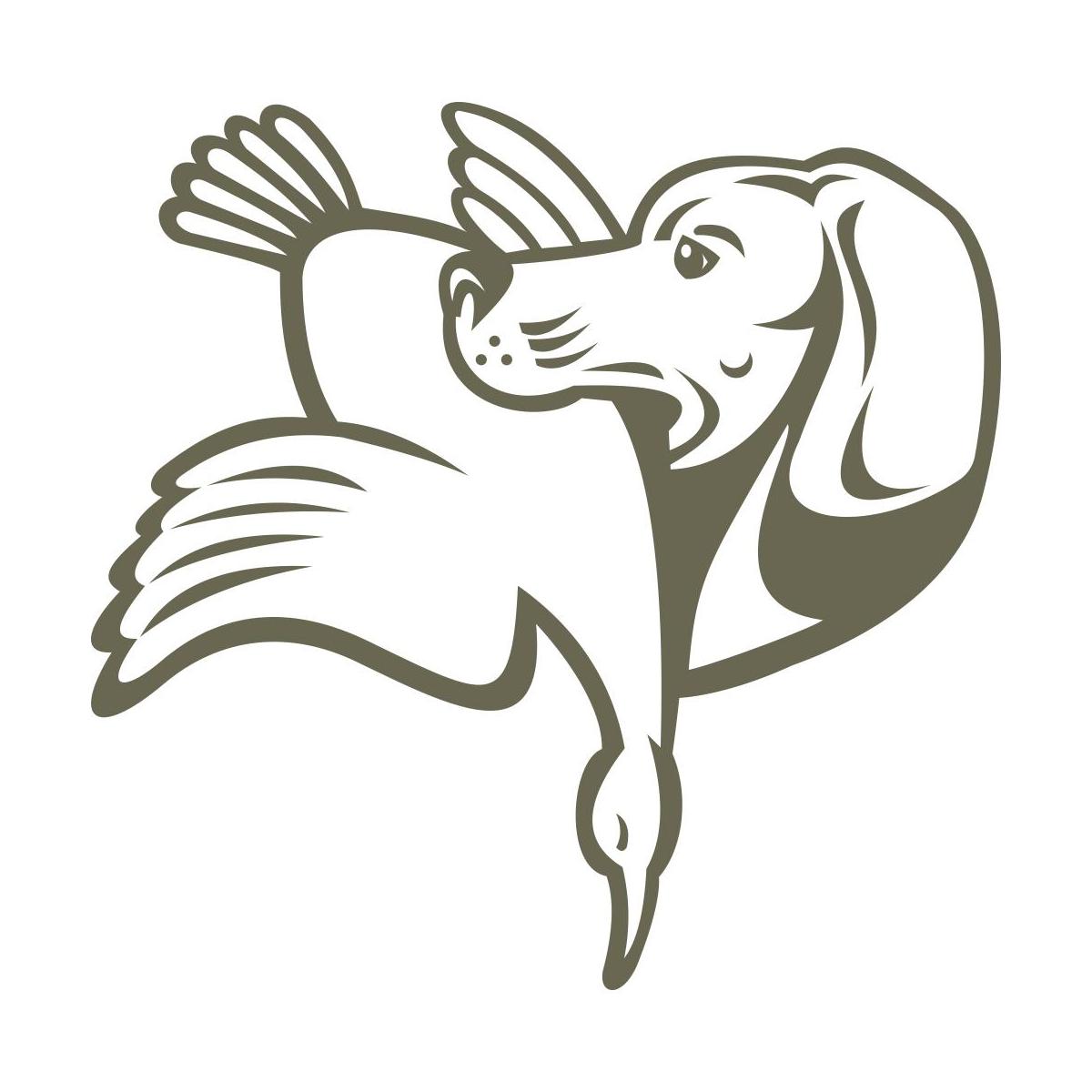 Hunting dog carrying a waterfowl in its mouth, showcasing a detailed retriever design with lifelike feather and fur elements—ideal for outdoor, sporting, and hunting-themed leathercraft.