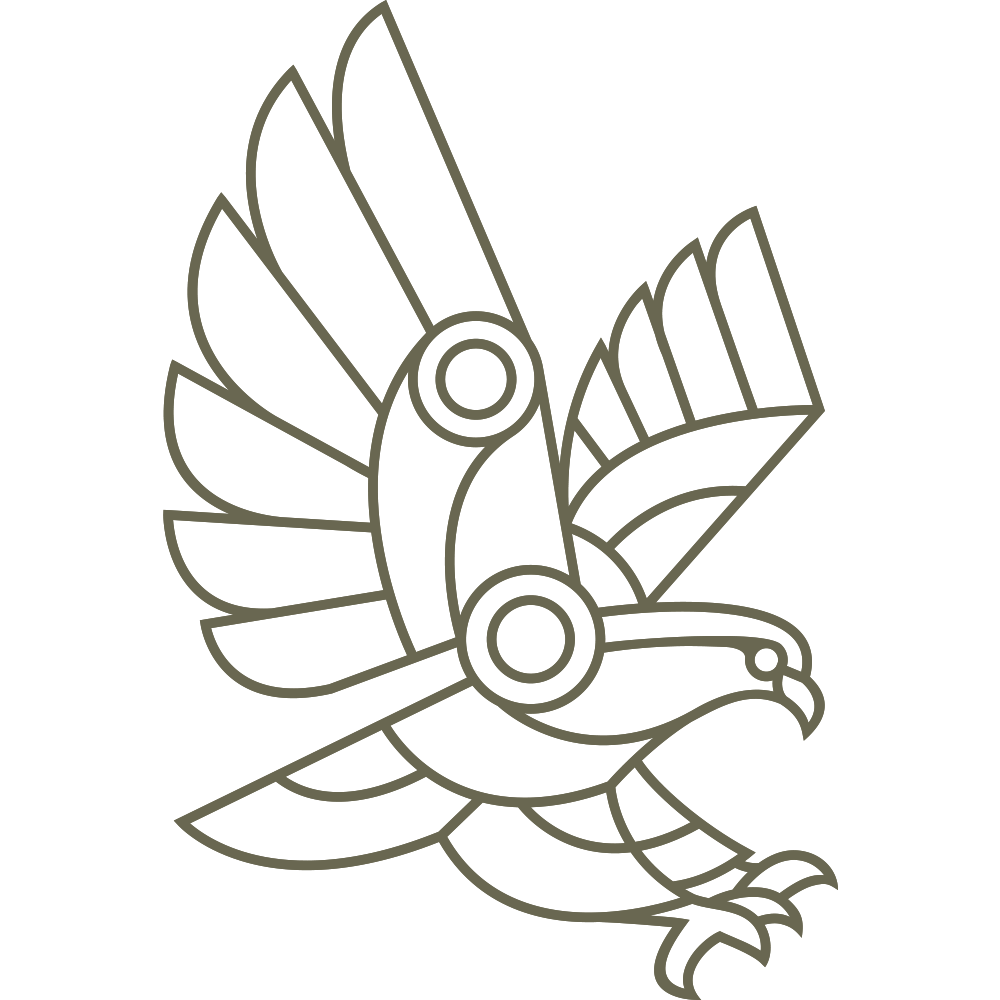 Delrin leather stamp design of a geometric bird in flight with clean, evenly weighted line details.
