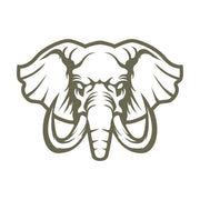 Delrin leather stamp design featuring a detailed elephant head with large ears and curved tusks.