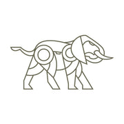 Delrin leather stamp design of a geometric elephant with clean, evenly weighted line details.
