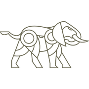 Delrin leather stamp design of a geometric elephant with clean, evenly weighted line details.