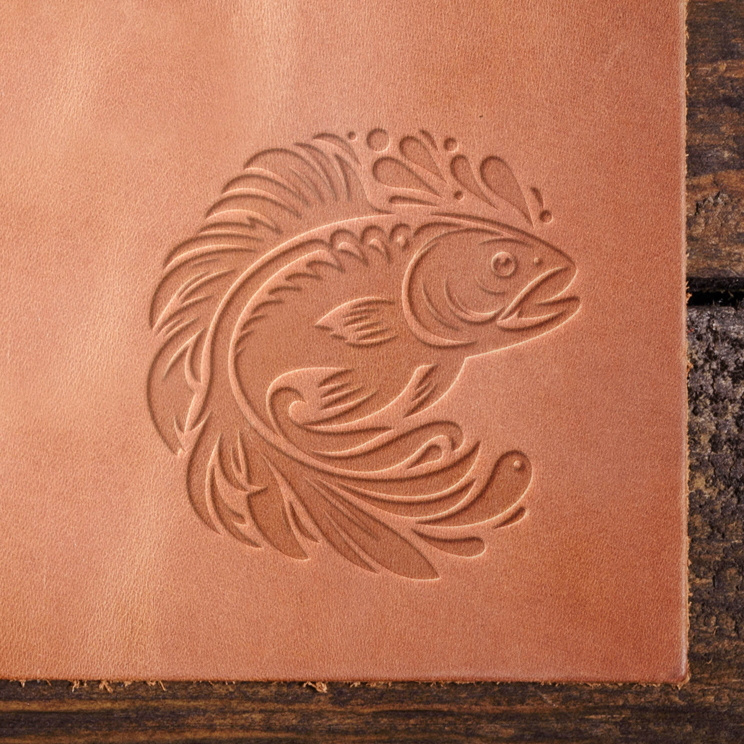 Fish Delrin Leather Stamp - All Good Leather Co.