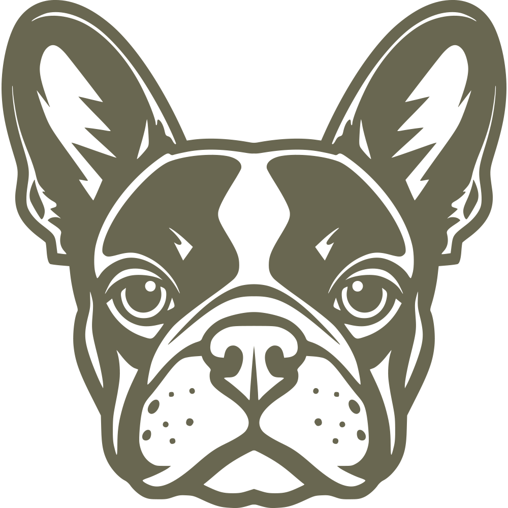 Delrin leather stamp featuring a detailed French Bulldog design, perfect for dog-themed leatherworking projects.