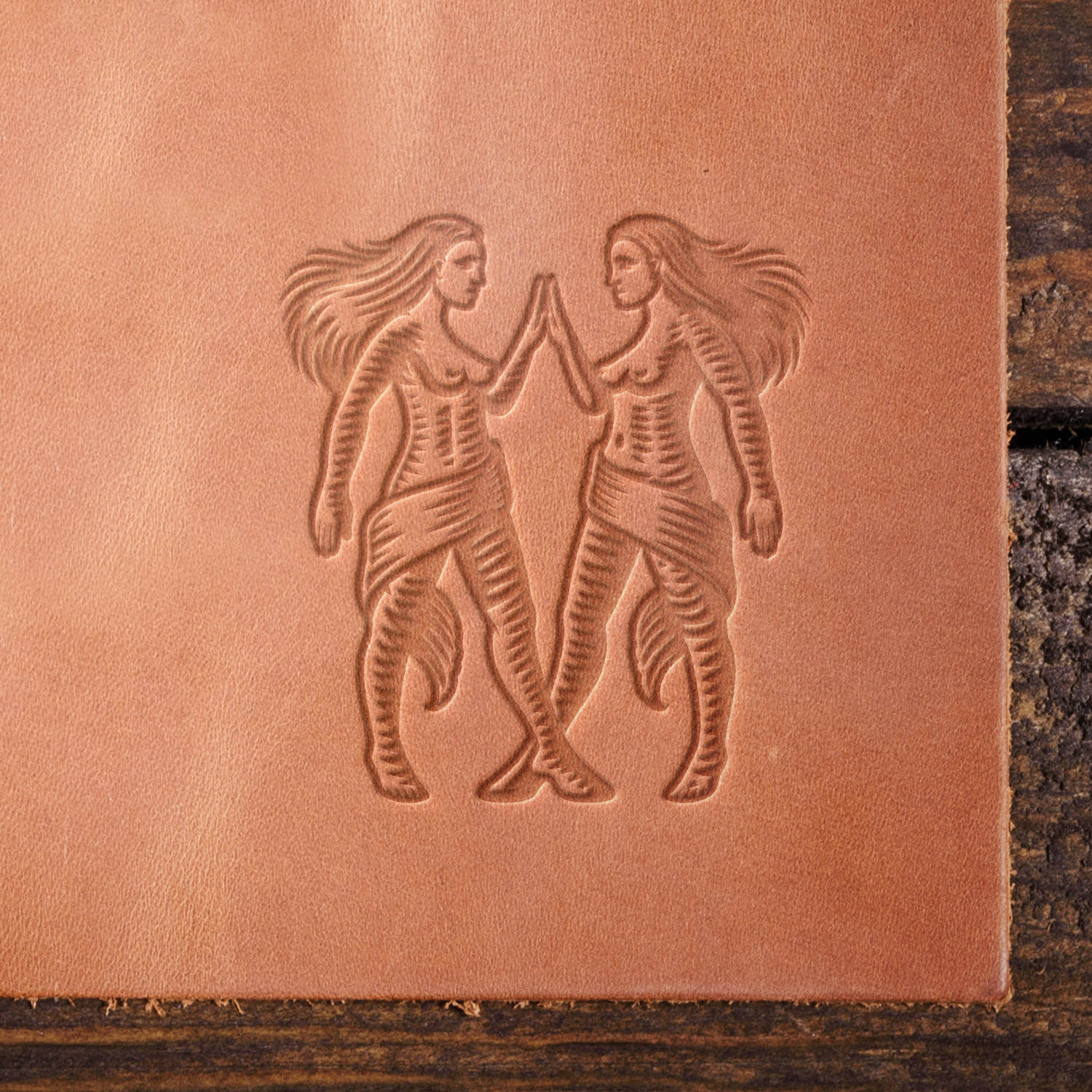 Gemini Zodiac Sign Twins Delrin Leather Stamp - All Good Leather Co.