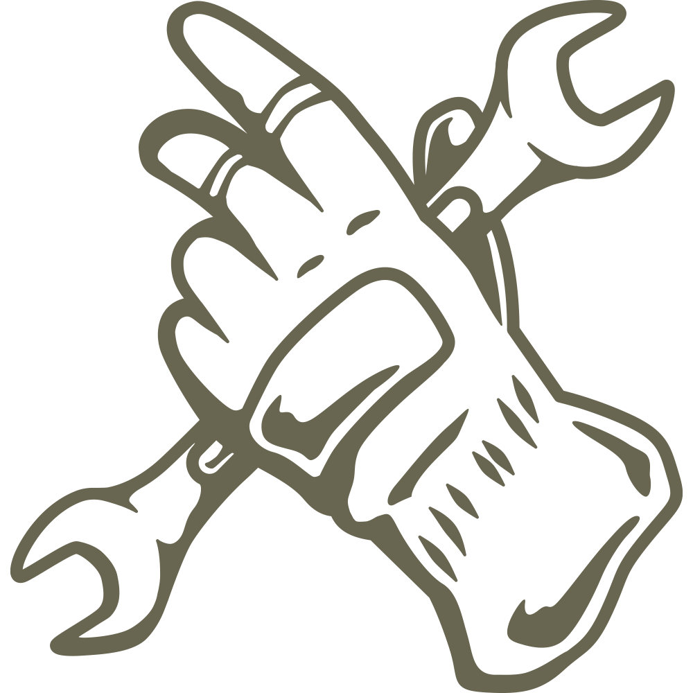 Glove and Wrench Delrin Leather Stamp