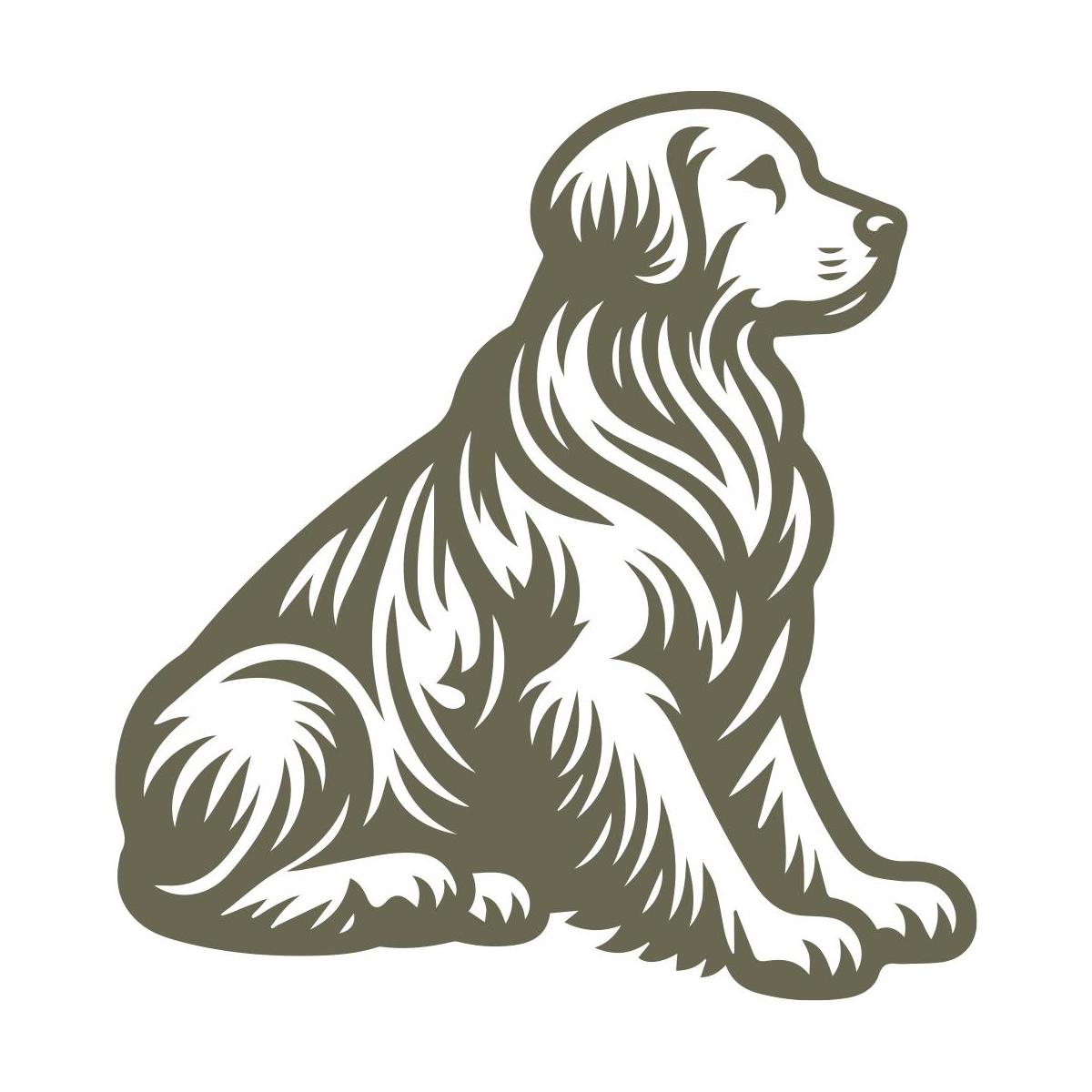 Golden Retriever design capturing the breed’s friendly expression, fluffy coat, and loyal demeanor—ideal for pet lovers and custom leathercraft projects.
