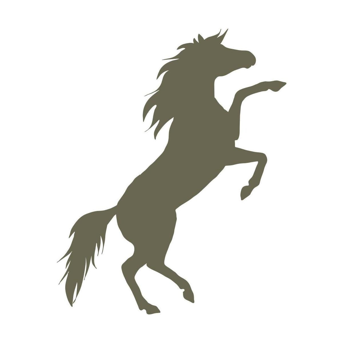 Delrin leather stamp design of a rearing horse in a bold silhouette style.