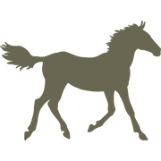 Delrin leather stamp design of a walking horse in a clean silhouette style.