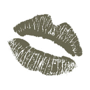 Delrin leather stamp design of textured lipstick kiss marks with detailed lip lines.