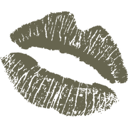 Delrin leather stamp design of textured lipstick kiss marks with detailed lip lines.
